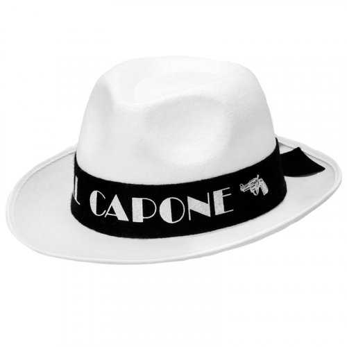 Gangsterhatt El Capone Vit i gruppen Maskerad / Hattar / rtalshattar hos PARTAJSHOP AB (01885)
