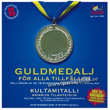 Guldmedalj i metall. i gruppen Roliga prylar / Presenter / 60-rspresenter hos PARTAJSHOP AB (201590-A222)