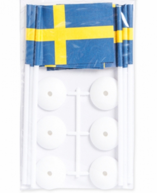 Bordsflagga svensk 6 st i gruppen Festartiklar / Festteman / Lnder  / Sverige hos PARTAJSHOP AB (500300-U641)