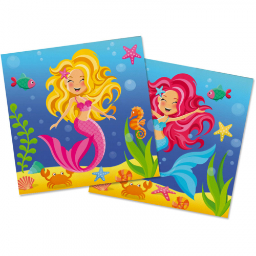 Servetter Mermaid 20-pack i gruppen Festartiklar / Barnkalas / Mermaid  hos PARTAJSHOP AB (65212)