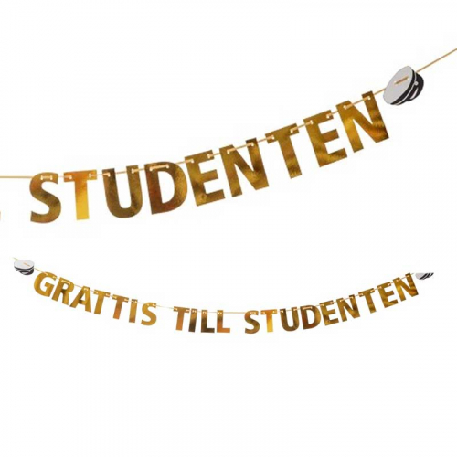 Girlang Student Guld i gruppen Hgtider / Studenten / Studentdekorationer hos PARTAJSHOP AB (79580)