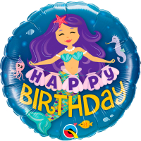 Folieballong Mermaid Happy Birthday