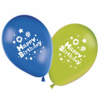 Ballonger Happy Birthday Bl och Grn