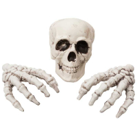 Skelett med ddskalle och hnder