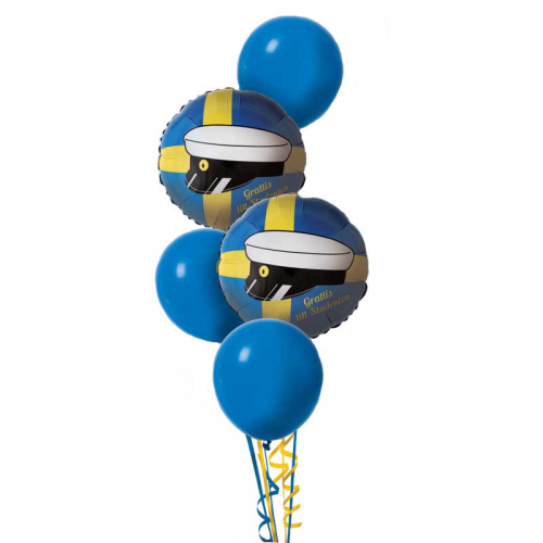Studentbukett nr. 2 i gruppen Festartiklar / Ballonger / Uppblåsta Heliumballonger  hos PARTAJSHOP AB (002)