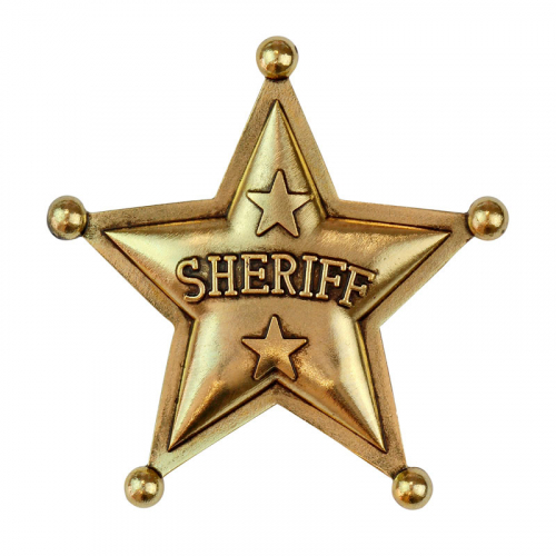 Sheriffstjärna Guld Cowboy  i gruppen Maskerad / Maskeradtillbehör / Övriga tillbehör hos PARTAJSHOP AB (03248)
