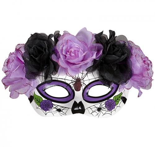 gonmask Rosor Lila i gruppen Hgtider / Halloween / Halloweentillbehr hos PARTAJSHOP AB (04784)