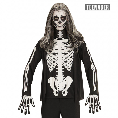 Skelett T-shirt teen i gruppen H�gtider / Halloween / Halloweendr�kter / Skelettdr�kter hos PARTAJSHOP AB (07400)