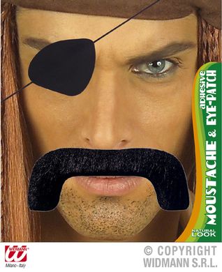 Mustasch med gonlapp i gruppen Maskerad / Maskeradteman / Pirattema  hos PARTAJSHOP AB (0848C-B261)