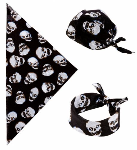 Piratscarf, Bandana med ddskallar i gruppen Maskerad / Maskeradteman / Pirattema  hos PARTAJSHOP AB (1047S-A212)