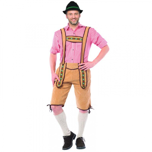 Lederhosen Brun Ljus i gruppen Hgtider / Oktoberfest / Oktoberfest klder / Lederhosen hos PARTAJSHOP AB (11790)