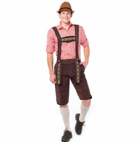 Lederhosen John Brun i gruppen Hgtider / Oktoberfest / Oktoberfest klder / Lederhosen hos PARTAJSHOP AB (1179009a)