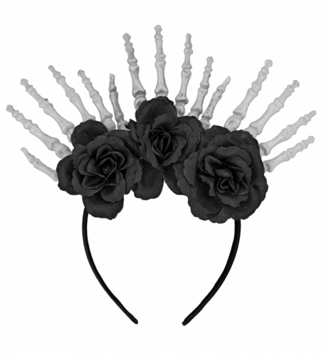 Diadem skelett med rosor i gruppen Högtider / Halloween / Halloweentillbehör hos PARTAJSHOP AB (12012)