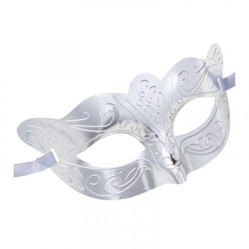 gonmask Metallic Silver  i gruppen Hgtider / Nyrsafton / Nyrsaccessoarer hos PARTAJSHOP AB (1781S)