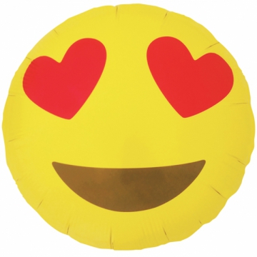 Folieballong emoji hearts eyes i gruppen Festartiklar / Ballonger / Motivballonger hos PARTAJSHOP AB (20-01270-01)
