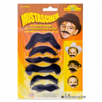 Mustascher för barn i gruppen Maskerad / Skägg & mustasch  / Mustascher hos PARTAJSHOP AB (202901)