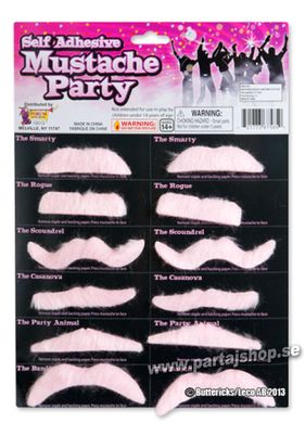 Mustaschkarta, rosa 12 st  i gruppen Maskerad / Skgg & mustasch  / Mustascher hos PARTAJSHOP AB (202925-B173)