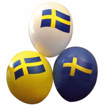 Flaggballonger, 6 st i gruppen Festartiklar / Festteman / Länder  / Sverige hos PARTAJSHOP AB (204326-M653)