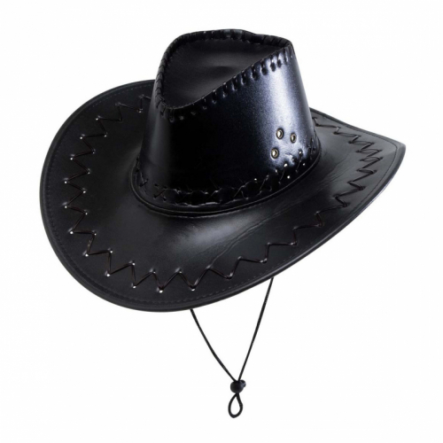 Cowboyhatt, lderimitation  i gruppen Maskerad / Hattar / Vuxenhattar hos PARTAJSHOP AB (207745-WC2)