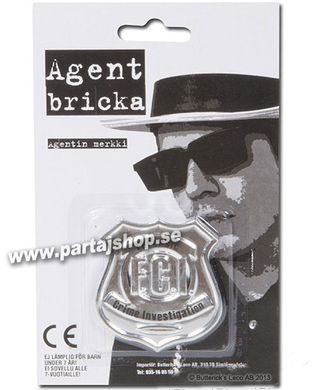 Agentbricka i gruppen Maskerad / Maskeradtillbehr / Armband, halsband & pannband hos PARTAJSHOP AB (209128-A675)