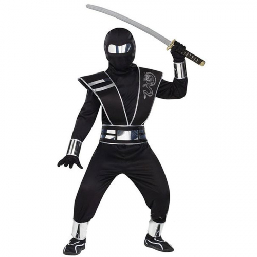 Ninja med spegelmask barn i gruppen Hgtider / Halloween / Halloweendrkter / Barndrkter hos PARTAJSHOP AB (229370-M123r)