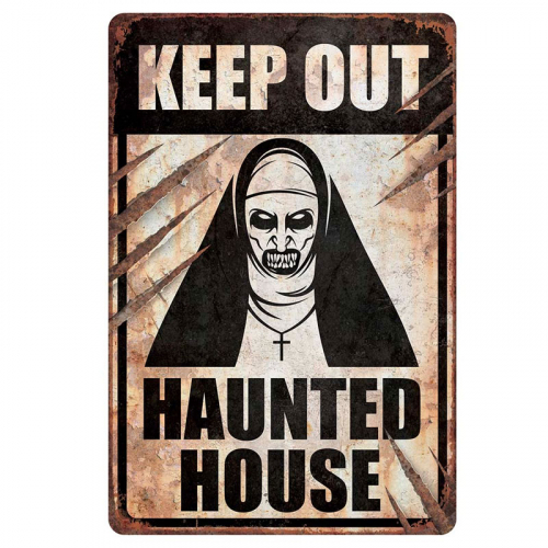 Skylt Haunted House i gruppen Hgtider / Halloween / Halloweendekoration hos PARTAJSHOP AB (24258)