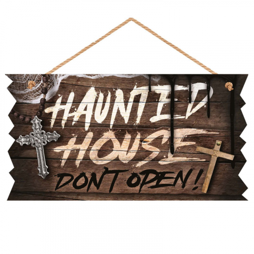 Skylt Haunted House i gruppen Hgtider / Halloween / Halloweentillbehr hos PARTAJSHOP AB (24743)
