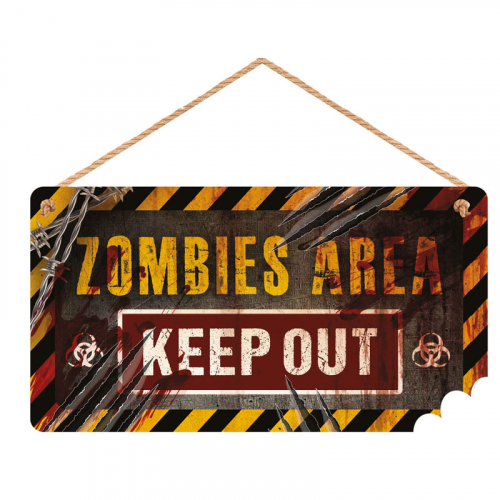 Skylt Zombies Area i gruppen Hgtider / Halloween / Halloweendekoration hos PARTAJSHOP AB (24745)