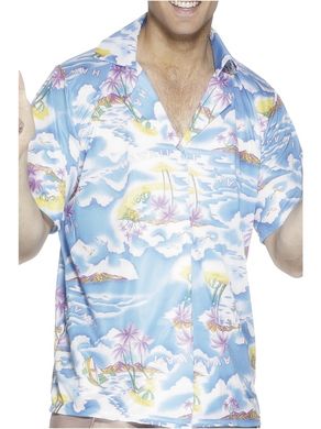 Hawaii skjorta, Bl i gruppen Maskerad / Maskeradklder / Herrdrkter hos PARTAJSHOP AB (25259-M-BA124r)