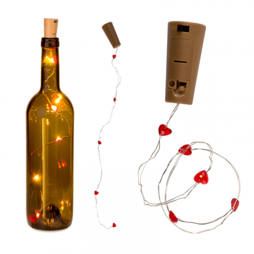 Ljusslinga till flaska Hjärtan i gruppen Högtider / Jul / Julklappar / Till älsklingen hos PARTAJSHOP AB (260073)