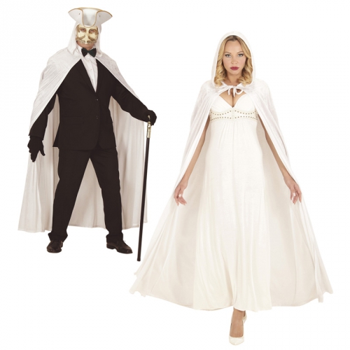 Cape med huva vit i gruppen Hgtider / Halloween / Halloweendrkter / Vampyrdrkter hos PARTAJSHOP AB (3487w)