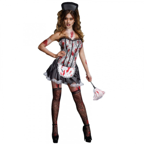 French maid, blodig maskeraddrkt i gruppen Hgtider / Halloween / Halloweendrkter / Zombiedrkter hos PARTAJSHOP AB (38449-B131)