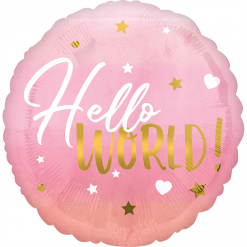 Folieballong Hello World Rosa i gruppen Hgtider / Baby shower / It's a GIRL hos PARTAJSHOP AB (3972401)