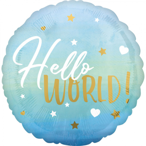 Folieballong Hello World Bl i gruppen Hgtider / Baby shower / It's a BOY hos PARTAJSHOP AB (3973001)