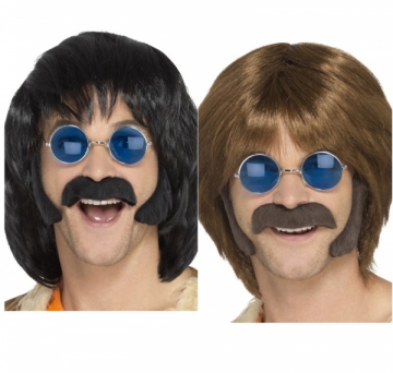 Hippie disco mustasch polisong i gruppen Maskerad / Skgg & mustasch  / Polisonger hos PARTAJSHOP AB (48098)