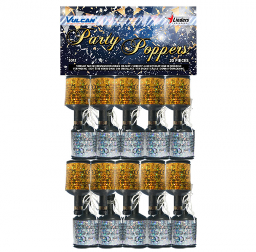 Party poppers 20-pack i gruppen Hgtider / Nyrsafton / Nyrsaccessoarer hos PARTAJSHOP AB (5012)