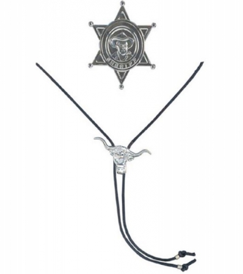 Sheriff-set i metall i gruppen Maskerad / Maskeradtillbehr / Armband, halsband & pannband hos PARTAJSHOP AB (5018C-S253)