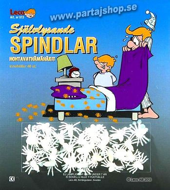 Sjlvlysande spindlar 36 st  i gruppen Hgtider / Halloween / Halloweendekoration hos PARTAJSHOP AB (513-C351)