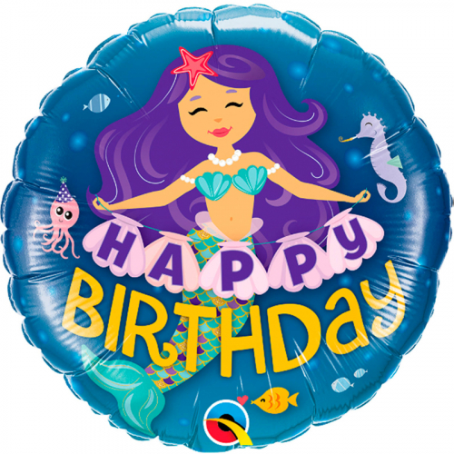 Folieballong Mermaid Happy Birthday i gruppen Festartiklar / Festteman / Fdelsedagsfest / Bltt hos PARTAJSHOP AB (57799Q)
