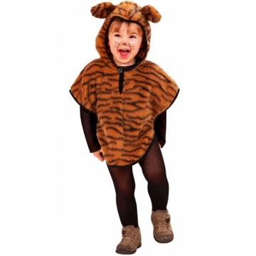 Tiger poncho med huva i gruppen Maskerad / Maskeradklder / Cape & mantel hos PARTAJSHOP AB (5930G-98-G252r)