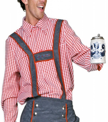 Rd skjorta  i gruppen Hgtider / Oktoberfest / Oktoberfest klder hos PARTAJSHOP AB (601067r)