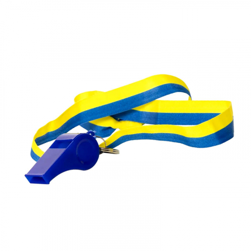 Visselpipa med blå gult band i gruppen Högtider / Studenten / Studentnallar hos PARTAJSHOP AB (63458)