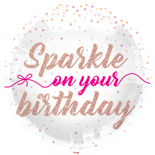 Folieballong Sparkle Happy Birthday i gruppen Festartiklar / Festteman / Fdelsedagsfest / Rosa hos PARTAJSHOP AB (64380)