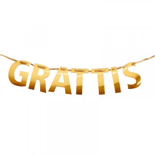 Girlang Grattis Guld i gruppen Festartiklar / Festteman / Fdelsedagsfest / Guld hos PARTAJSHOP AB (64455)