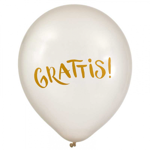 Latexballonger Grattis! Prlemor i gruppen Festartiklar / Festteman / Fdelsedagsfest / Guld hos PARTAJSHOP AB (64687)