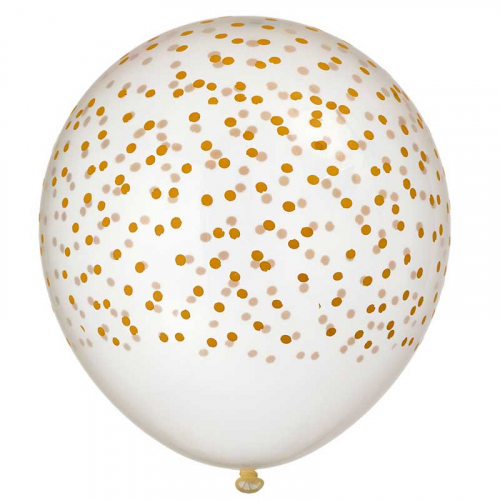 Transparent Ballong med guldprickar i gruppen Festartiklar / Festteman / Fdelsedagsfest / Guld hos PARTAJSHOP AB (64689)