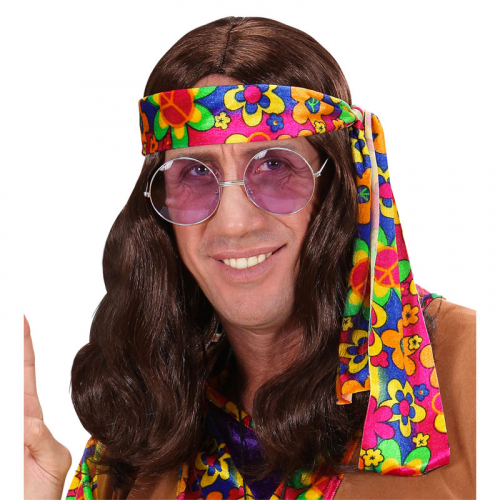 Peruk Hippie Brunett i gruppen Maskerad / Maskeradteman / 60-talstema hos PARTAJSHOP AB (6497R-r)