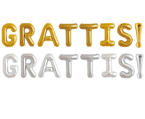 Ballongbokstver Grattis! i gruppen Festartiklar / Dekorationer / Uppblsbart hos PARTAJSHOP AB (65210)