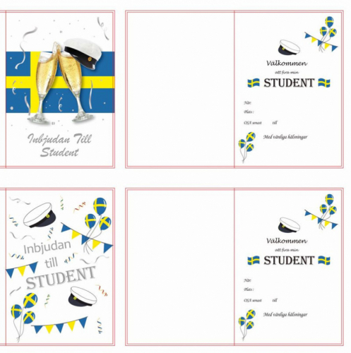 Student Inbjudningskort i gruppen Hgtider / Studenten / Studentfesten hos PARTAJSHOP AB (69122)