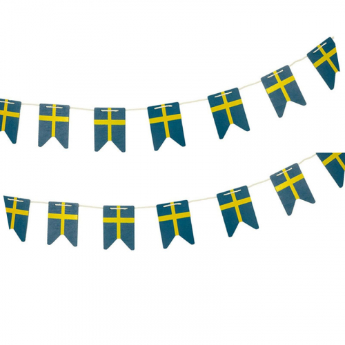 Girlang Svenska trflaggor i gruppen Hgtider / Krftskiva / Dekoration Krftskiva hos PARTAJSHOP AB (70491)